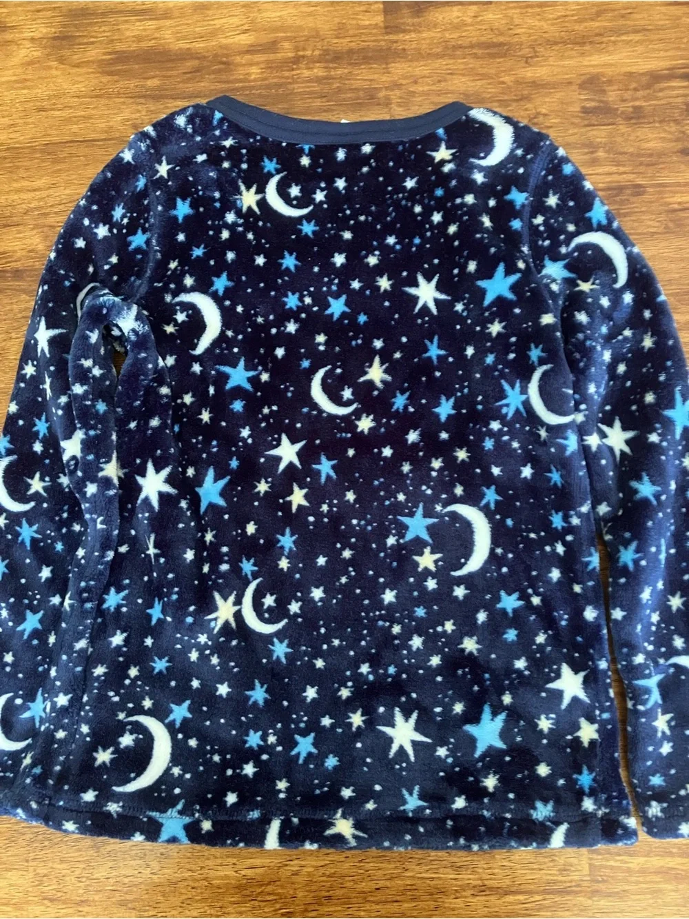 Lands' End Navy Moon & Star Fleece Pajama Set